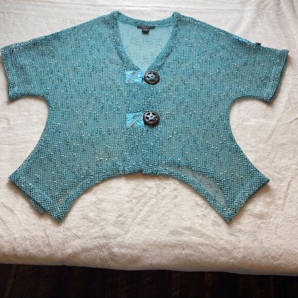 Kaktus Open Knit 2 Button Front Cardigan/Cover Size Large - Picture 1 of 10